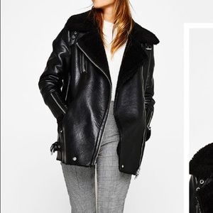 Faux Shearling Biker Jacket 🖤